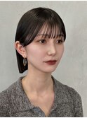 顔周りレイヤーカットグレージュカラーくびれボブショートカット