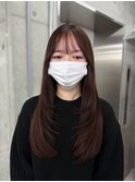 ローズブラウン☆☆ 春カラー レイヤーカット 韓国ヘア