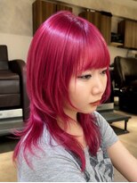 フェイス 石川町 (FACE) チェリーレッドで魅せる!ウルフレイヤースタイル