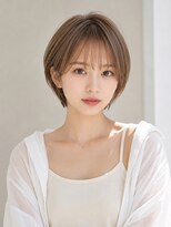 ノラ ギンザ(NORA GINZA) ショートカット×シースルーバング×ベージュ 20代30代40代50代