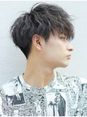 スパイラルパーマショートレイヤーソフトツーブロックマッシュ