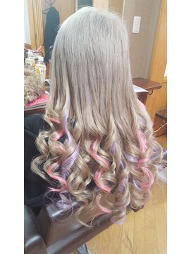 エクステンション クーチャー(Extention Cu'cha) エクステ180g ピンク パープルメッシュ(^O^)