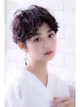 ヘアーアートシフォン 川口東口店(hair art chiffon) ダークアッシュorピンクベージュのボブルフクールショート