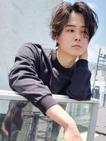 グロウミドル(GROW middle) センターパート黒髪マッシュヘアニュアンスパーマ  野村恵子