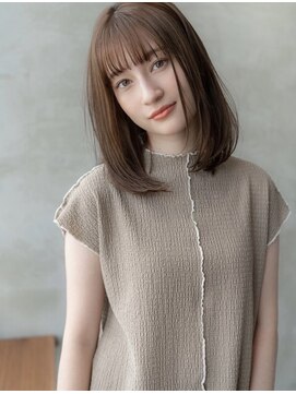 オースティン 調布アミックス(AUSTIN) 大人かわいい前髪セシルカットココアブラウンフリンジウェーブ