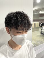 アクルヘアーバイテソロ(AKUR hair by tesoro) Vマッシュ × 波巻きスパイラル