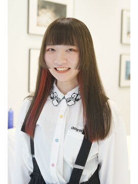 ハイブ 金沢(Hive) インナーカラーオレンジカラーツヤ髪スタイル