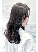 暗髪でも透明感ダークグレージュ◎大人ロング30代40代