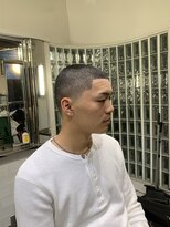 メリケンバーバーショップ フクオカ(MERICAN BARBERSHOP FUK)&nbsp;ハイライトマッシュパーマウルフアッシュブラック