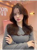 韓国風/内巻き/セミロングヘア/20代/30代