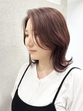 ナウアズ(now as.) インナー刈り上げくびれミディ×ピンクベージュカラー【シン】