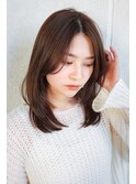 前髪なし小顔レイヤーカット/ブラウンベージュ韓国風レイヤー