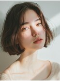 20代30代40代結べるセンターパートボブスタイル