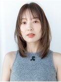 20代30代ミディアム顔周りレイヤーカット髪質改善トリートメント