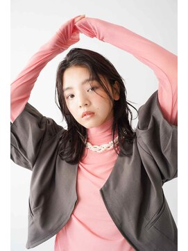 トクテ 高円寺(tokute) くびレイヤーエモージュ前髪ピンクベージュワンカール【高円寺】