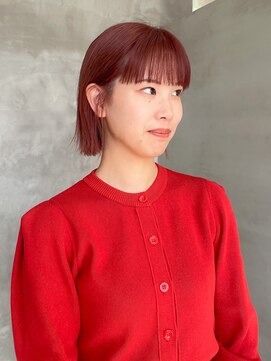 テトヘアー(teto hair) 切りっぱなしボブ　カシス　ボブ　葡萄色　パッツン　ミニボブ