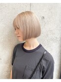 【MISATO】ホワイトブロンドベージュ_切りっぱなしボブ