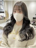 エクステ80本とエクステ染めで韓国風黒髪スタイルに