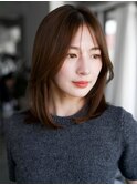 ☆フェミニンロング大人かわいいぱっつん前髪レイヤーカット小顔