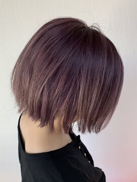 ルッソリベラ 池袋(Lusso libera) 刈り上げボブ×ラベンダーミルクティー×フィッシュボーン