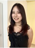 20代、30代、40代暗めカラー/レイヤーカット/レッドカラー