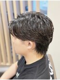 Haleブルーブラックフェザーパーマサーフカールニュアンスパーマ