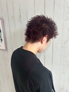 パーミルヘアーピピ(permille hair pipi) メンズ×スパイキーショート×ワインレッド