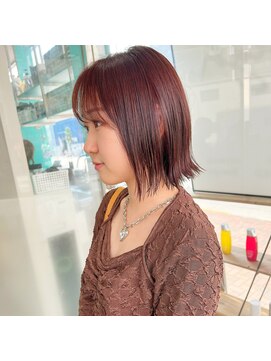 20代30代ボブ/ミディアムレイヤー／グレージュ/透明感/天神/大名