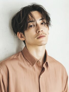 プラス セカンド ヘア(Plus 2nd) センターパート/ニュアンスパーマ/メンズ/30代40代