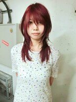 ノラ シブヤ(NORA) ★平成ハッシュカットウルフカットシャギーレイヤー赤髪Y2K