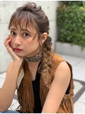 AUSTIN イルミナカラーが際立つ編み込み着付けヘアセット