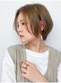 前髪/オリーブカラー/大人かわいい/小顔ボブ［渋谷］イメチェン