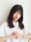 黒髪　レイヤーロング　ミディアム　大人ミディ　ツヤ髪