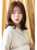 □ベビーピンクハッシュカットエアリーミディ403大宮30代40代