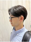 メガネと相性◎2ブロック刈り上げ毛流れセンターパート！！