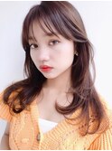シースルーバンク*ひし形ロングヘア*丸顔解消*レイヤーカット