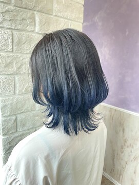 アンジェリカ JR奈良駅前店(ANGELICA) 【ANGELICA 東 玲那】 ウルフカット×ブルー