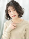 ミルクティーアッシュボブパーマミストバングd天王台30代40代