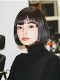 ☆前髪あり耳掛け丸みくびれ大人ショートボブ30代40代50代☆