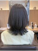 ≪女性らしさアップ♪≫くびれヘアミディアム×オリーブベージュ