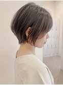 say.ショートボブひし形ショートダークレッドコーラルオレンジ