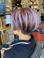 オーバーキャプテンネイキッド(OVER CAPTAIN NAKED) 【白髪カバー】 ピンクアンブレラカラー×ショートマッシュ