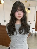 オリーブグレージュ/顔周りレイヤー/ケアブリーチ/梅田