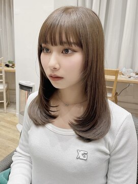 バイオレット 表参道店(Violet) ブリーチ無し春の明るめくすみベージュ