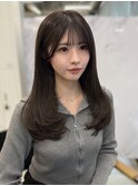 スタイリング簡単ミディアムレイヤーカット/オリーブグレージュ