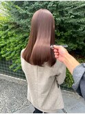 大人可愛い艶ブラウン×ナチュラルストレート