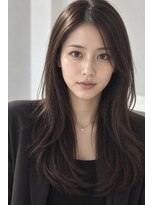 ダル 渋谷/表参道(DAL.)&nbsp;ミディアムレイヤーロングレイヤーダークブラウン韓国風