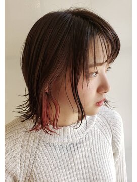 ナンプウ(Nanpu) 《Nanpu》インナーカラーもさり気なく★大人可愛いヘルシーボブ