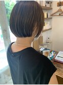 ロブヘア×グレイアッシュ×ボブショート×小顔補正立体カット