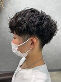 ツイストスパイラルパーマ波巻きスパイラル刈り上げマッシュ
